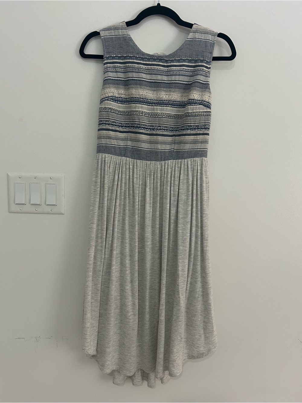 Dolan Left Coast Womens S Mixed Media Maxi Dress Striped High Low Boho Coastal